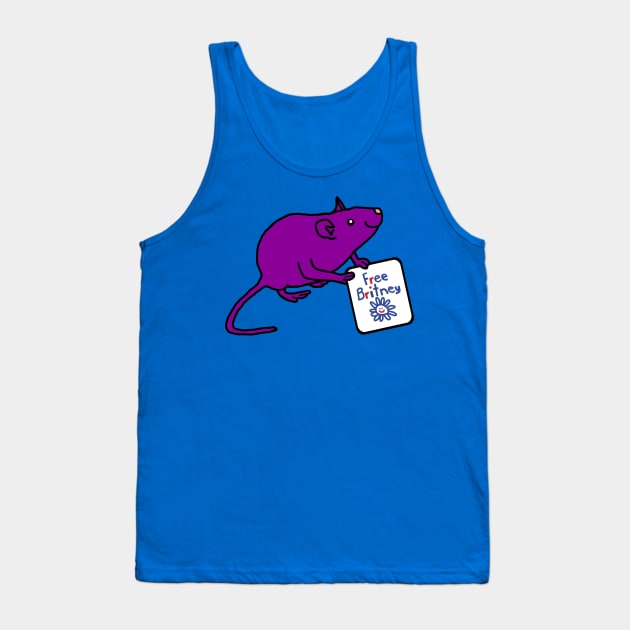 Cute Rat with Free Britney Sign Tank Top by ellenhenryart